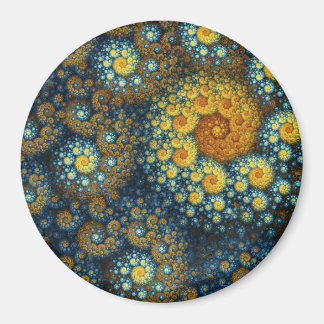 "a.lone" Blue Organic Spiral Fractal Magnet