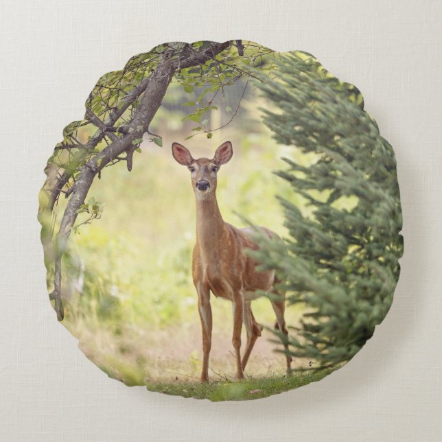 A Lone Deer  Round Cushion (Front)