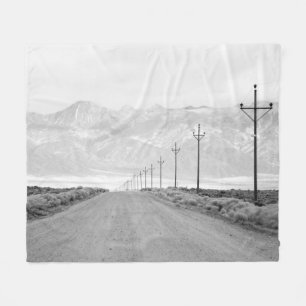 A Lone Road and Power Lines   San Juan Mountains Fleece Blanket