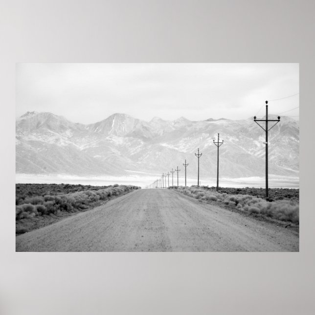 A Lone Road and Power Lines | San Juan Mountains Poster (Front)