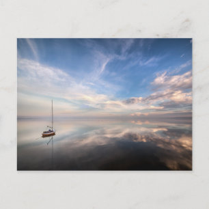 A Lone Sailboat On The Calm Waters Of Salton Postcard