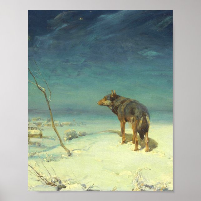 A Lone Wolf Samotny Wilk Alfred Wierusz Kowalski Poster (Front)
