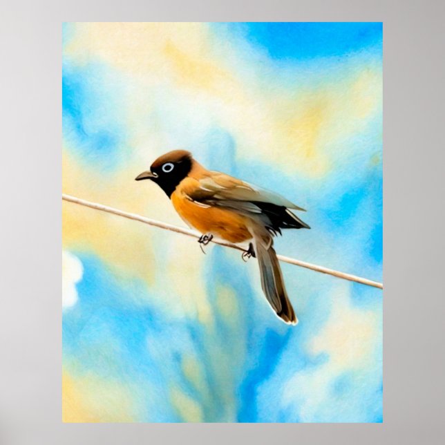 A lonely colourful bird poster (Front)