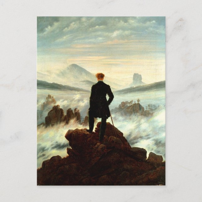 A Lonesome Hiker above the Clouds Postcard (Front)