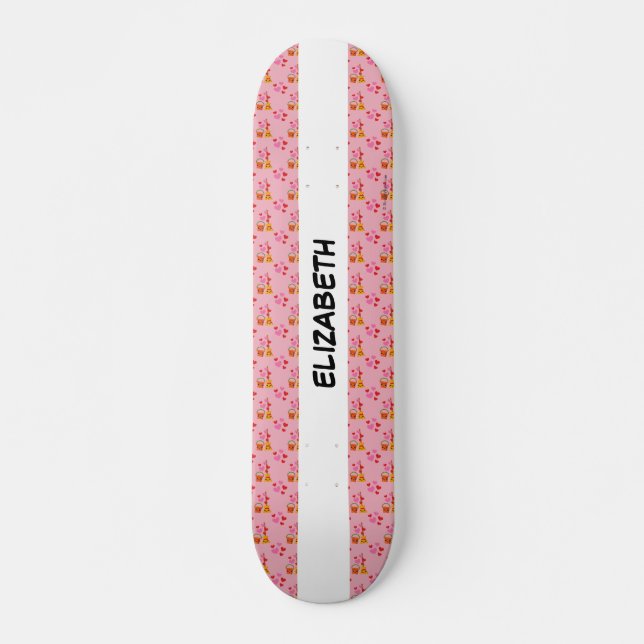 A Long Lasting Love Pattern | Add Your Name Skateboard (Front)