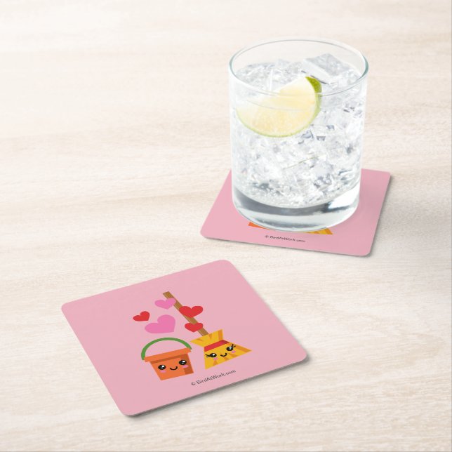 A Long Lasting Love Square Paper Coaster (Insitu)