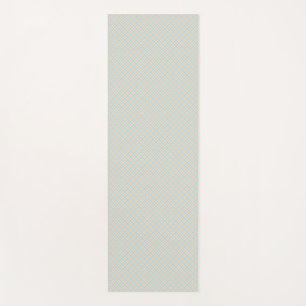 A long rectangular image displaying a pastel blue yoga mat