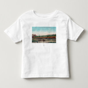 A Long Tree Log on Railroad Tracks Toddler T-Shirt
