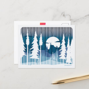 A long winter night in the forgotten forest - postcard