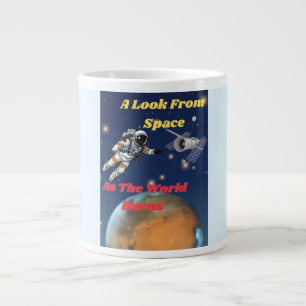 A look from Space, as the World burns Large Coffee Mug