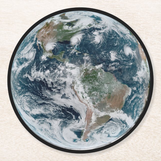 A Loose Chain Of Tropical Cyclones Round Paper Coaster (Front)