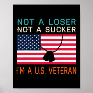 A Loser Sucker I Am A Us Veteran Biden 2020 Anti T Poster