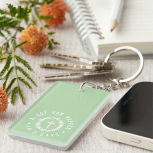 A Lot Can Happen in 3 Days Christian Easter Key Ring