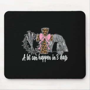 A Lot Can Happen In 3 Days Coquette Bow Easter Wom Mouse Mat