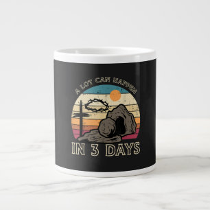 A Lot Can Happen in 3 Days Easter Religious Large Coffee Mug