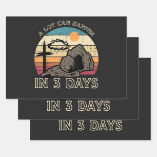 A Lot Can Happen in 3 Days Easter Religious Wrapping Paper Sheet