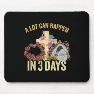 A Lot Can Happen In 3 Days Floral Retro Vintage Ea Mouse Mat