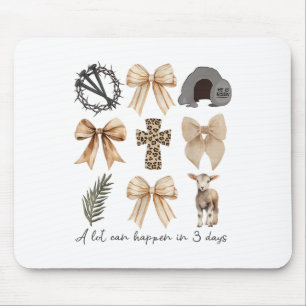 A Lot Can Happen In Three Days Coquette Bow Christ Mouse Mat