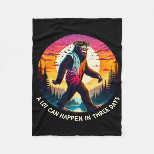 A Lot Can Happen In Three Days Happy Easter Day Bi Fleece Blanket