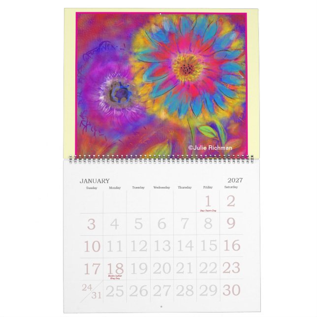 A Lot of Abundant Flowers Calendar (Jan 2027)