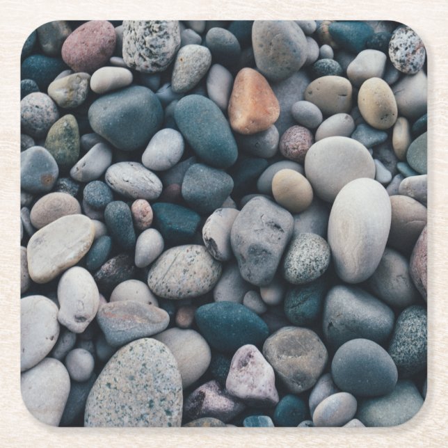a lot of beautiful stone square paper coaster (Front)
