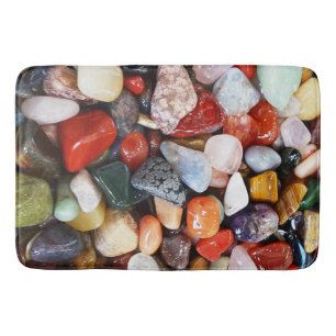 a lot of beautifully coloured stones bath mat