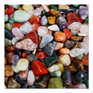 a lot of beautifully coloured stones poster