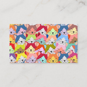 A lot of Colourful Cats   Kitten Pet Pattern Gift Business Card