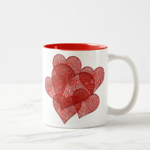 A Lot of Heart Print Two-Tone Coffee Mug