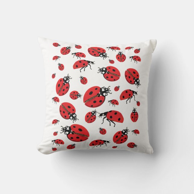 A lot of Ladybugs Lucky Pattern  Cushion (Front)