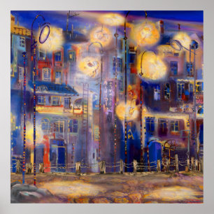 A lot of lights at the streetabstract background,a poster