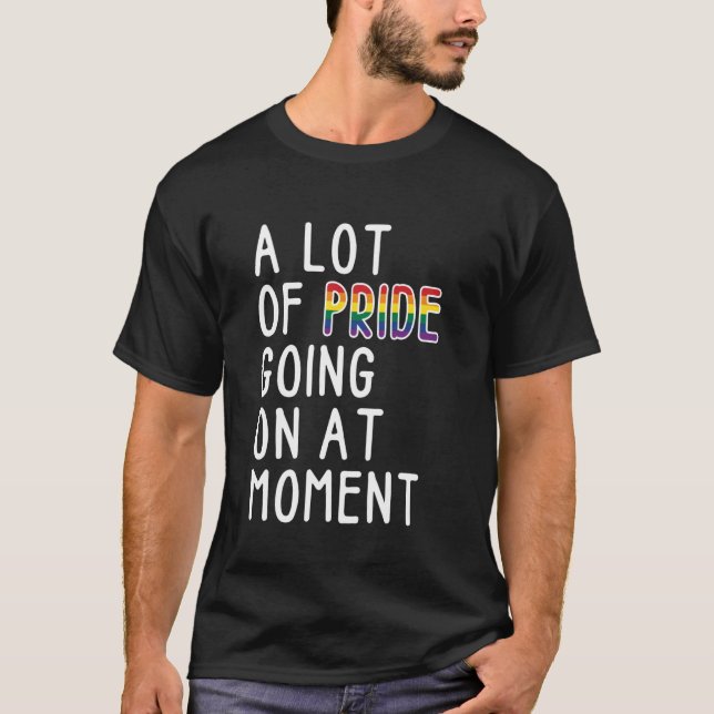 A Lot Of Pride Going On At Moment Funny LGBT Pride T-Shirt (Front)