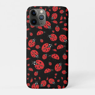 A lot of Red Ladybugs Lucky Pattern Green iPhone 11 Pro Case