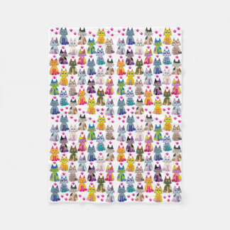 A lot the happy cat fleece blanket