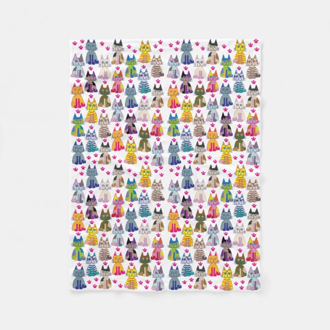 A lot the happy cat fleece blanket (Front)