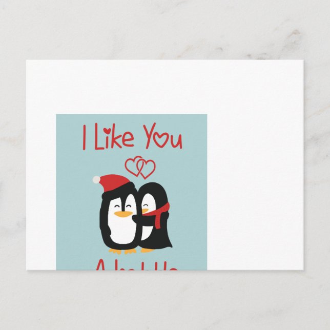 a Lottle Penguins Cute Anniversary Birthday C Postcard (Front)