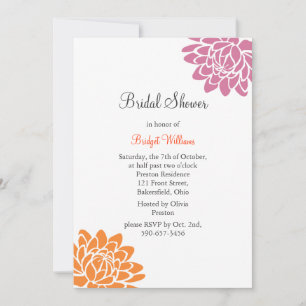 A Lotus Flower Bridal Shower (orange) Invitation