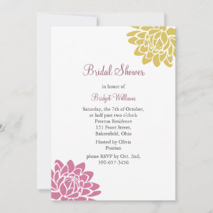 A Lotus Flower Bridal Shower (yellow) Invitation