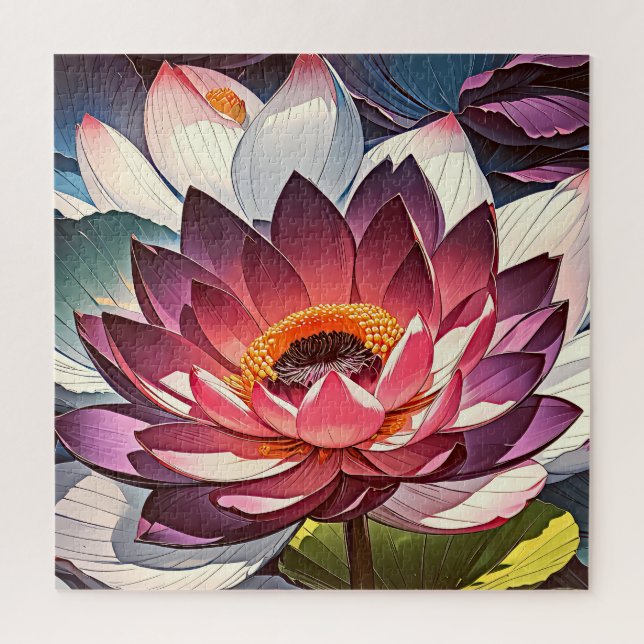 A lotus flower jigsaw puzzle (Vertical)