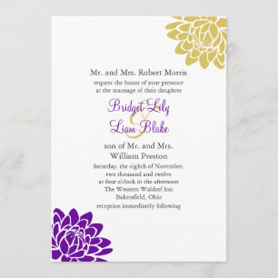 A Lotus Flower Wedding Invitation 2(purple)