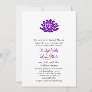 A Lotus Flower Wedding invitation (purple)