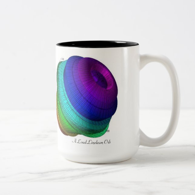 A Loud Linoleum Orb Two-Tone Coffee Mug (Right)