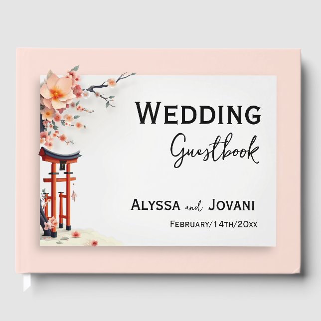 A Love Blossoming Under the Cherry Trees Guest Book (Front)
