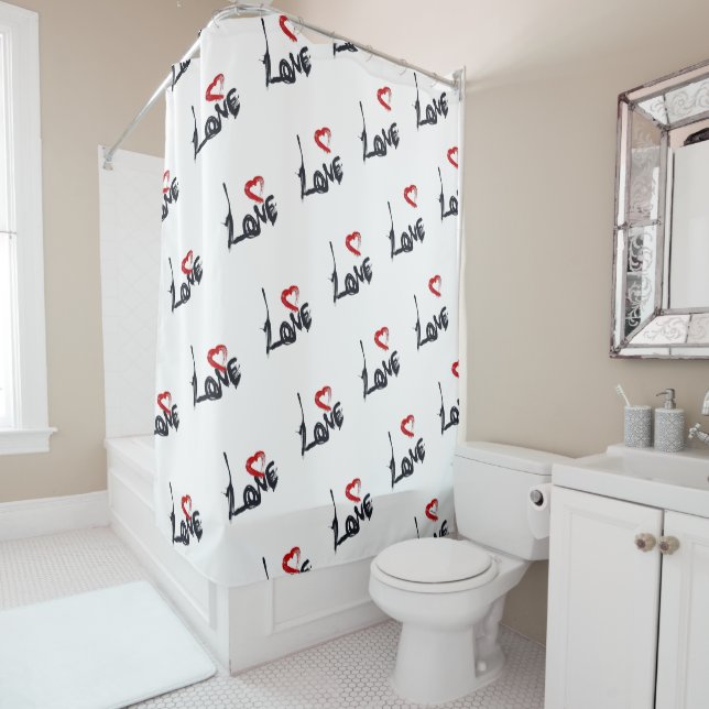A Love Heart Shower Curtain (In Situ)