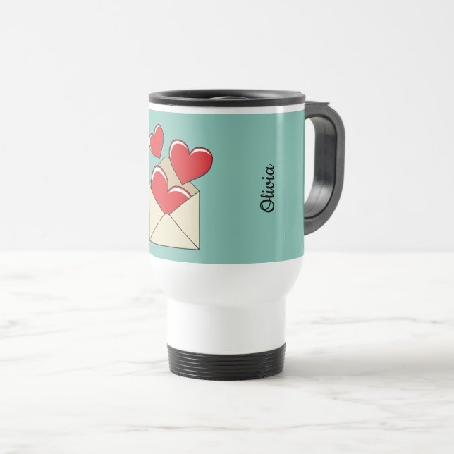 A Love Letter | Add Your Text Travel Mug (Front Right)