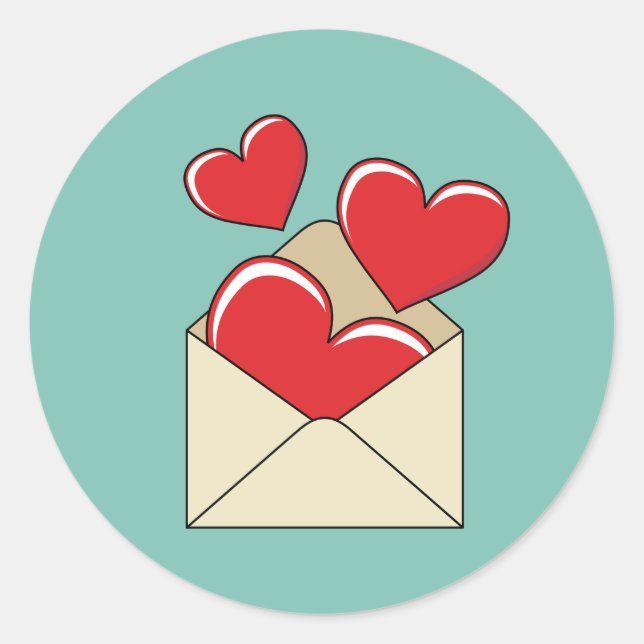 A Love Letter Classic Round Sticker (Front)