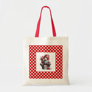 "A Love Note for You" Valentine Gnome Tote Bag