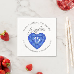 A love so strong sapphire wedding party watercolor napkin