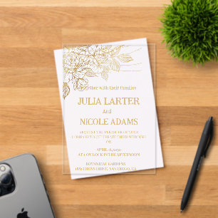 "A Love Story Unfolds: Our Wedding Acrylic Invitations