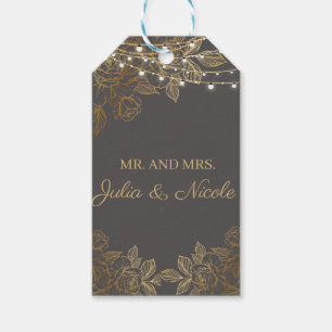 "A Love Story Unfolds: Our Wedding Gift Tags